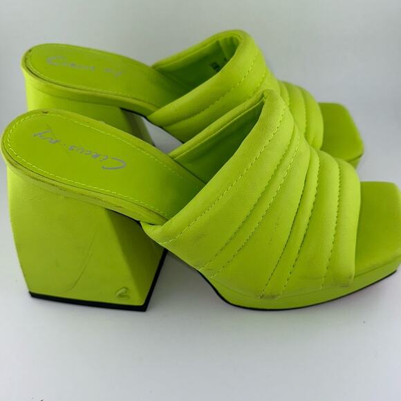 Circus NY Sam Edelman Marlie Platform Block Heel Green Heel Slide 5M NWOB - Picture 3 of 4